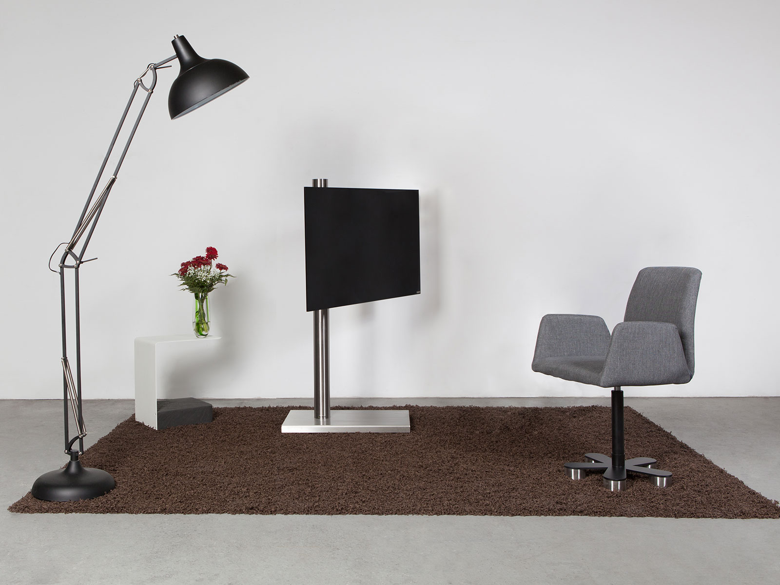 Wissmann Design TV stand column art118-ES stainless steel