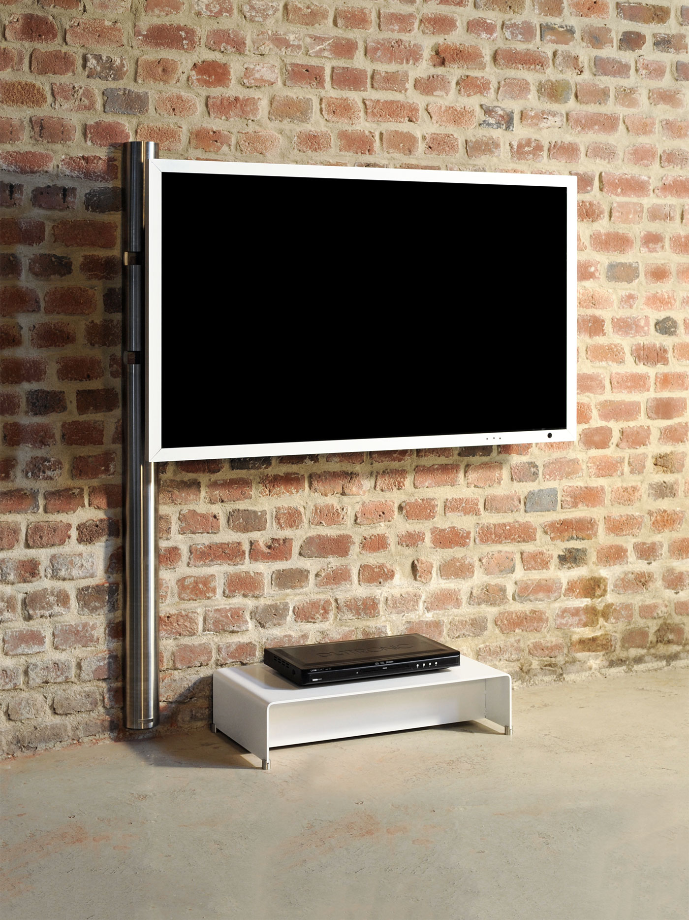 Wissmann design TV wall mount solution art123 swivel stainless steel up to 85”