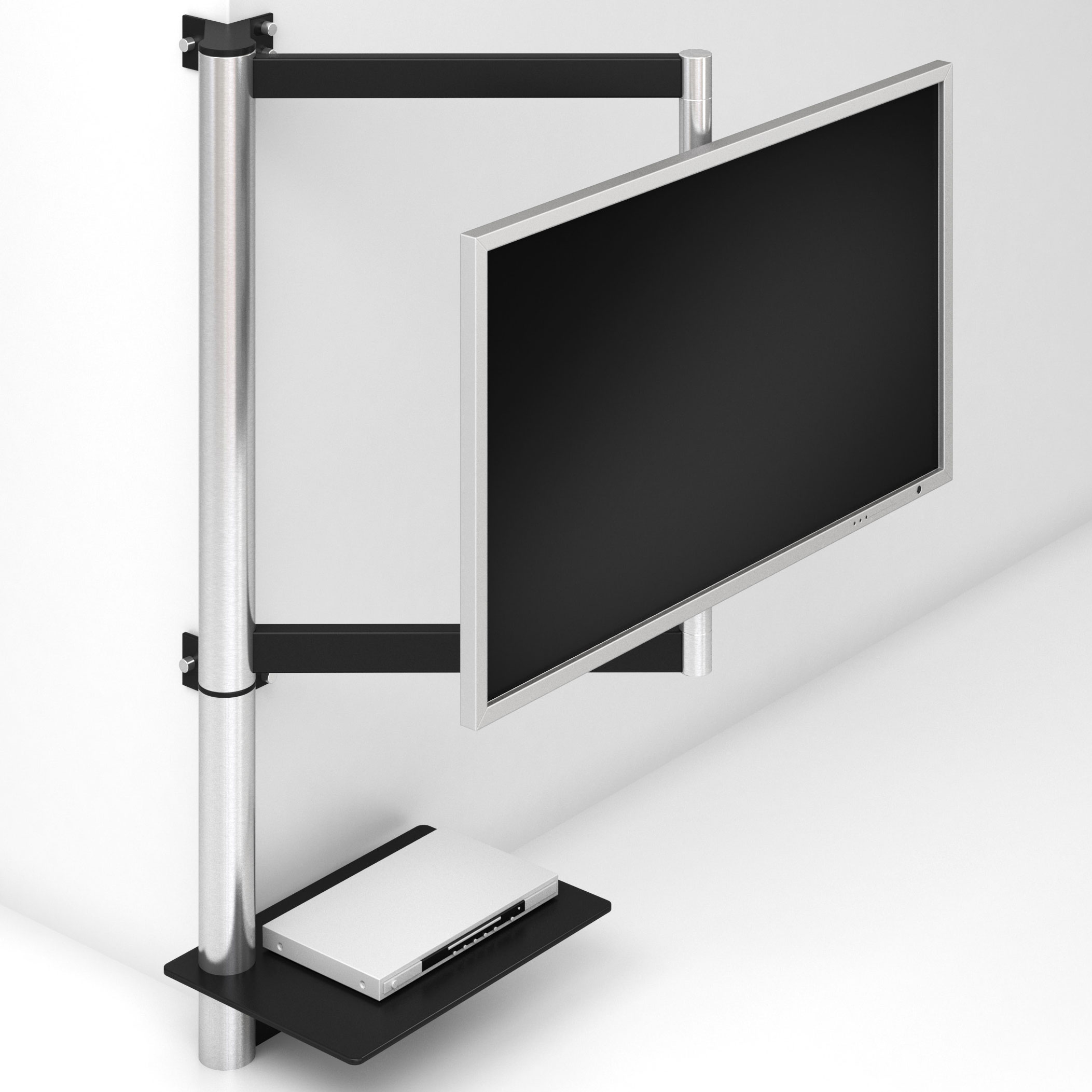 Wissmann design TV wall mount solution art112 corner mount stainless steel