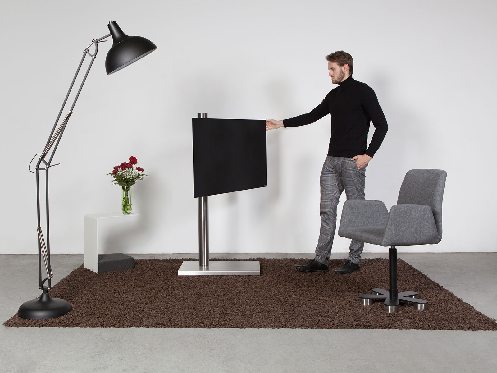 Wissmann Design TV stand column art118-ES stainless steel