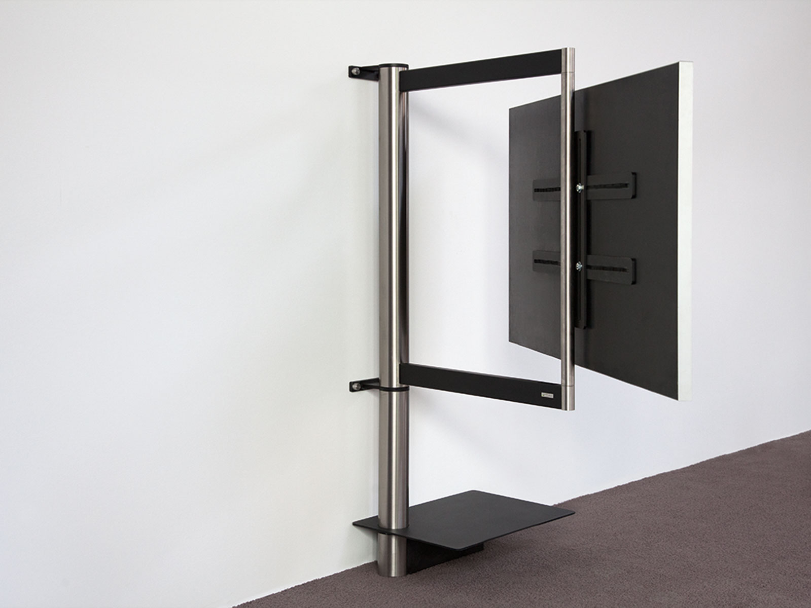 Wissmann design TV wall mount solution art112 corner mount stainless steel