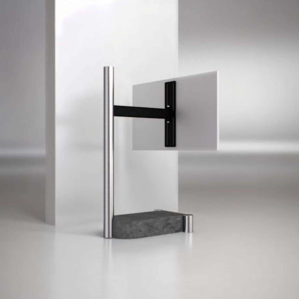 WISSMANN Design TV stand ART110 stainless steel + stone