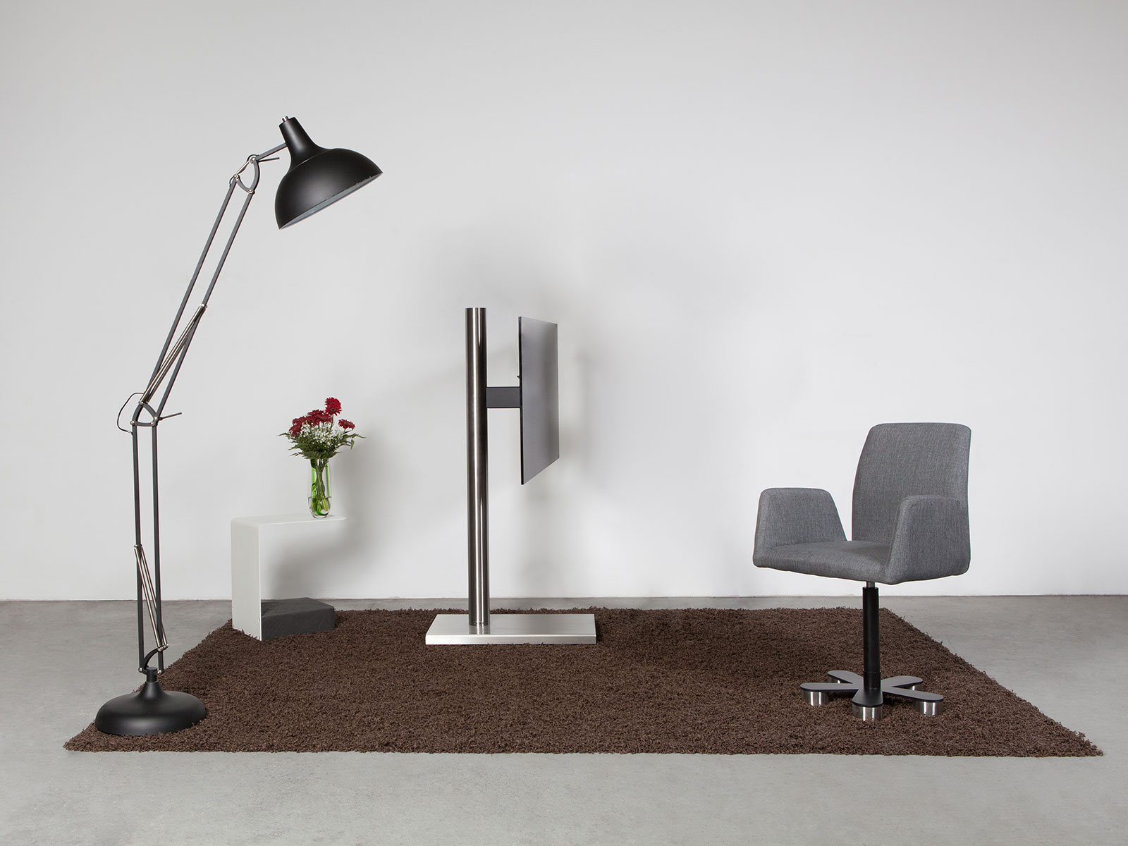 Wissmann Design TV stand column art118-ES stainless steel