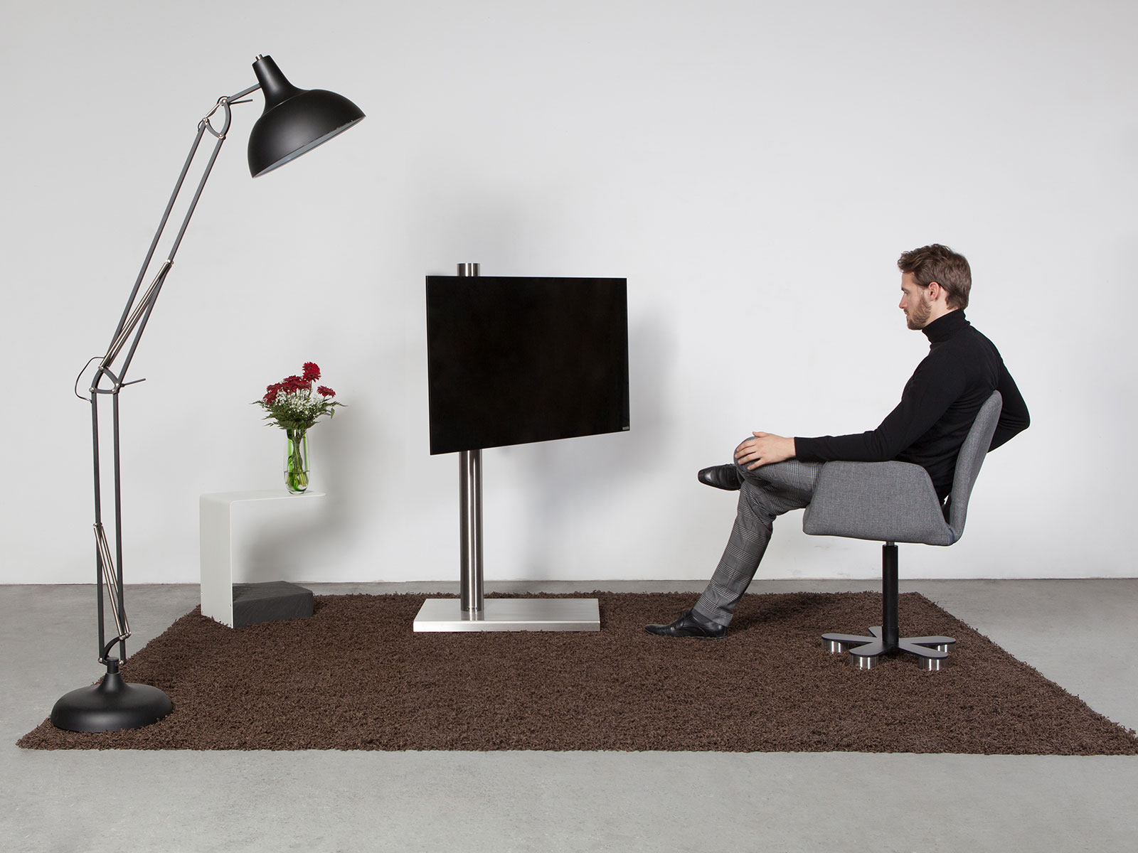 Wissmann Design TV stand column art118-ES stainless steel