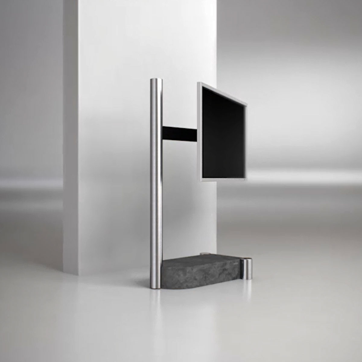 WISSMANN Design TV stand ART110 stainless steel + stone