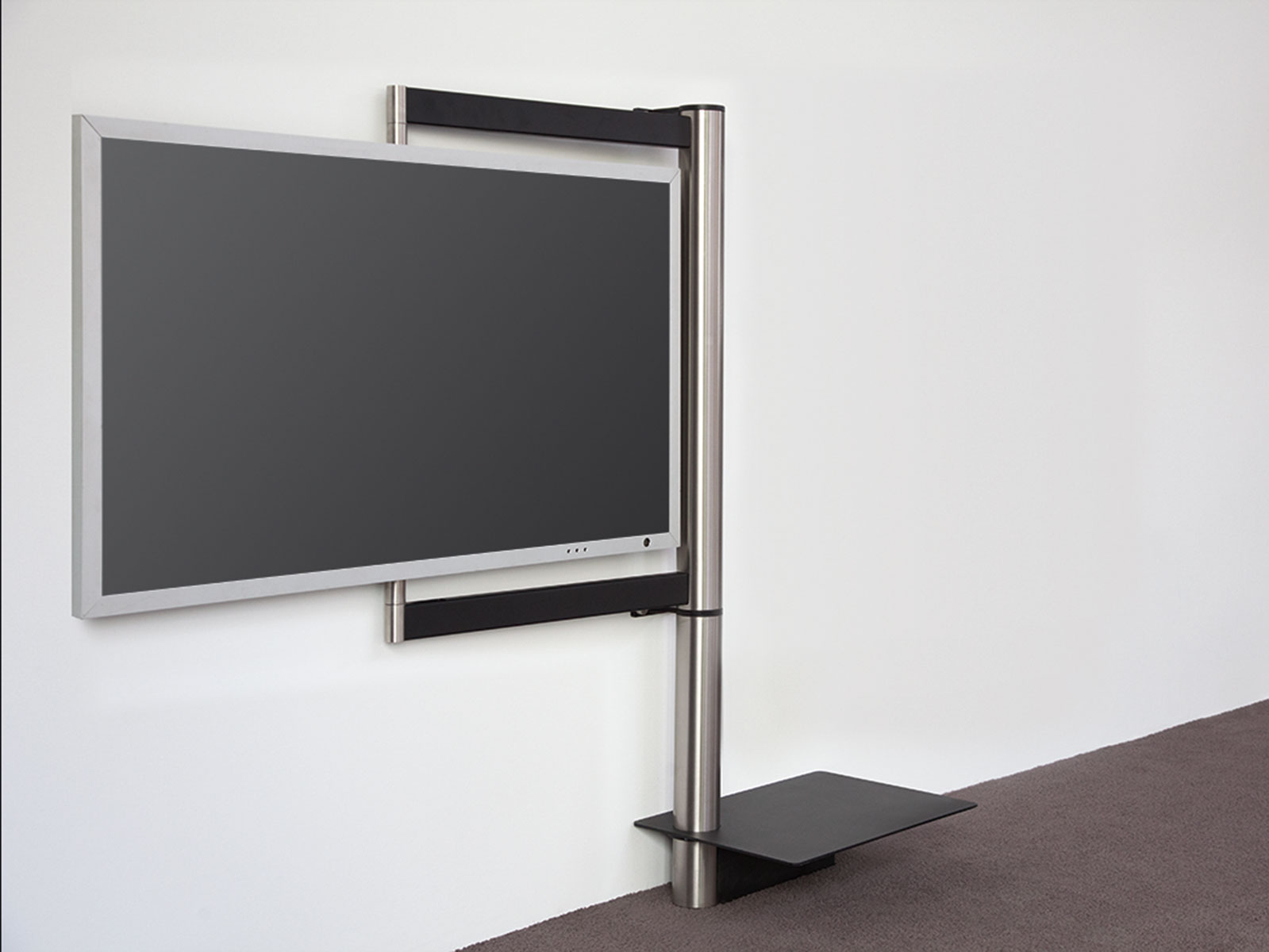 Wissmann design TV wall mount solution art112 corner mount stainless steel